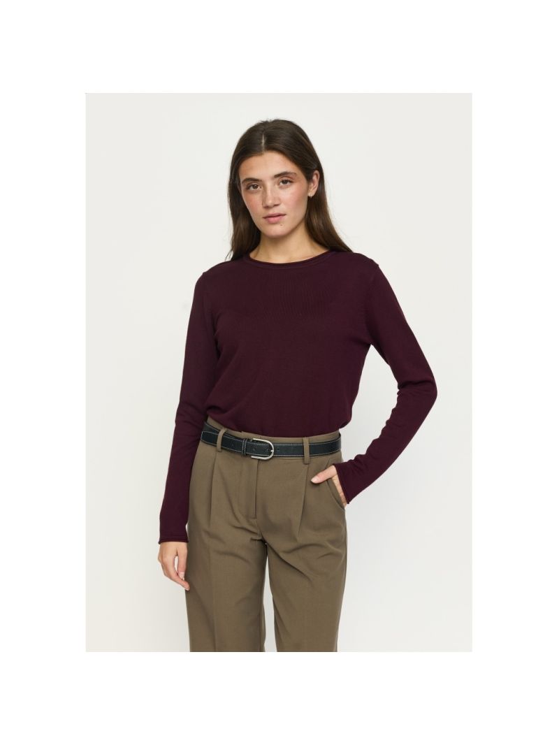 SRMaria O-neck rolledge knit vinyard