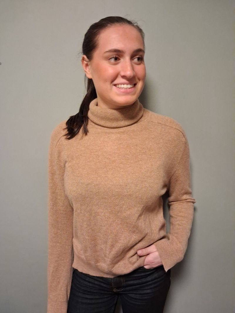 Pull Col Camel Chine