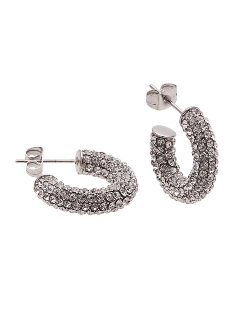 Lola Crystal Hoop Silver Silver