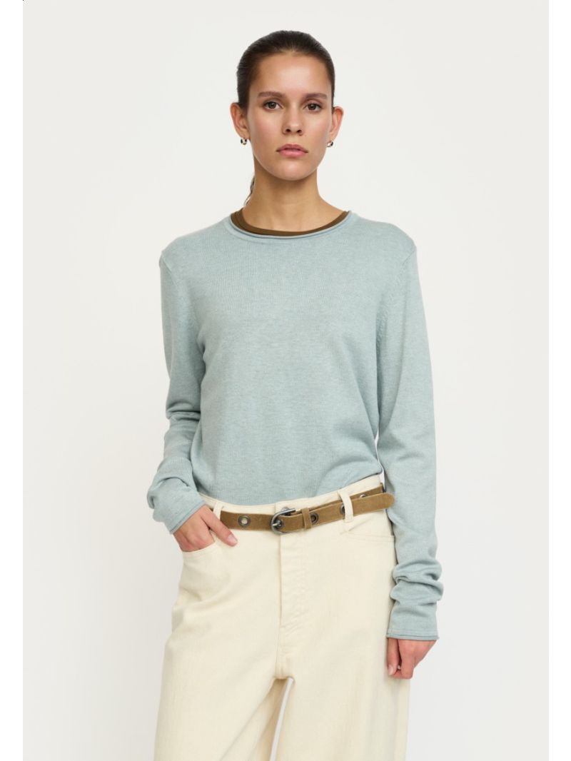 SSMaria O-Neck Roll Edge