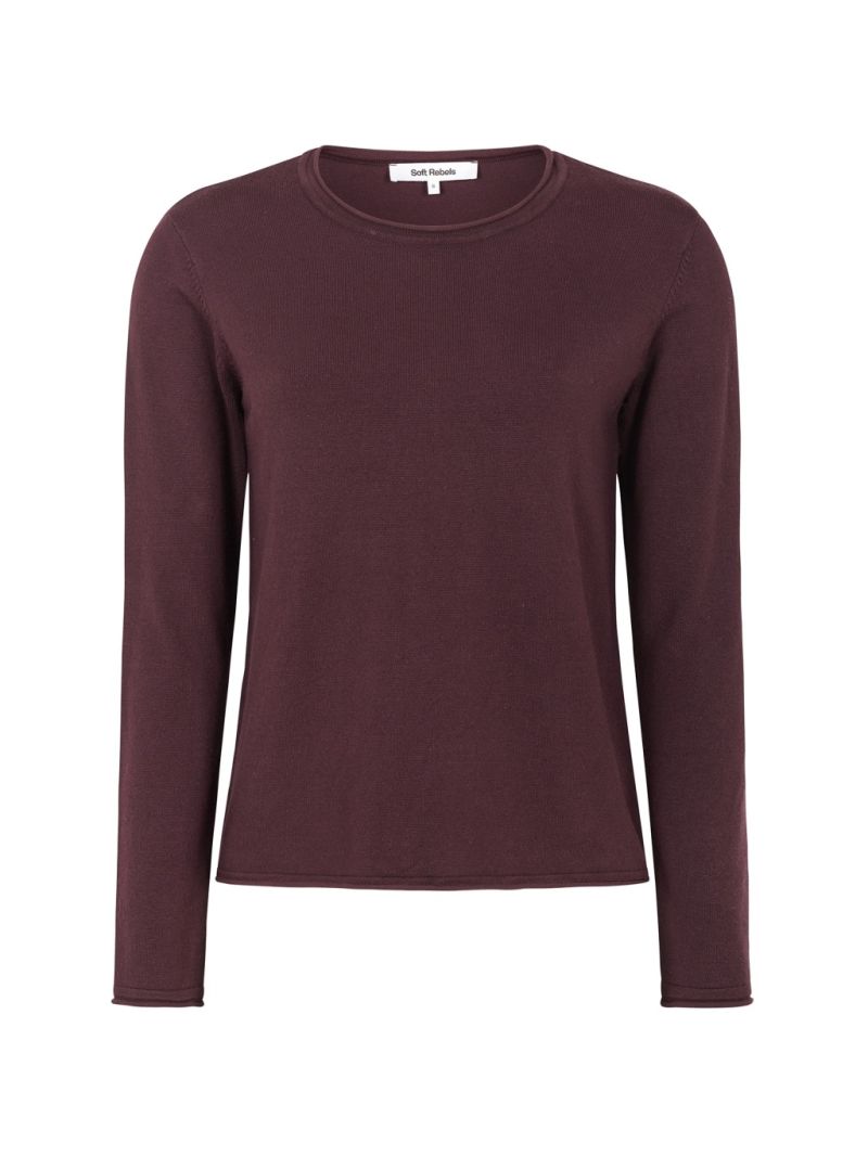 SRMaria O-neck rolledge knit vinyard