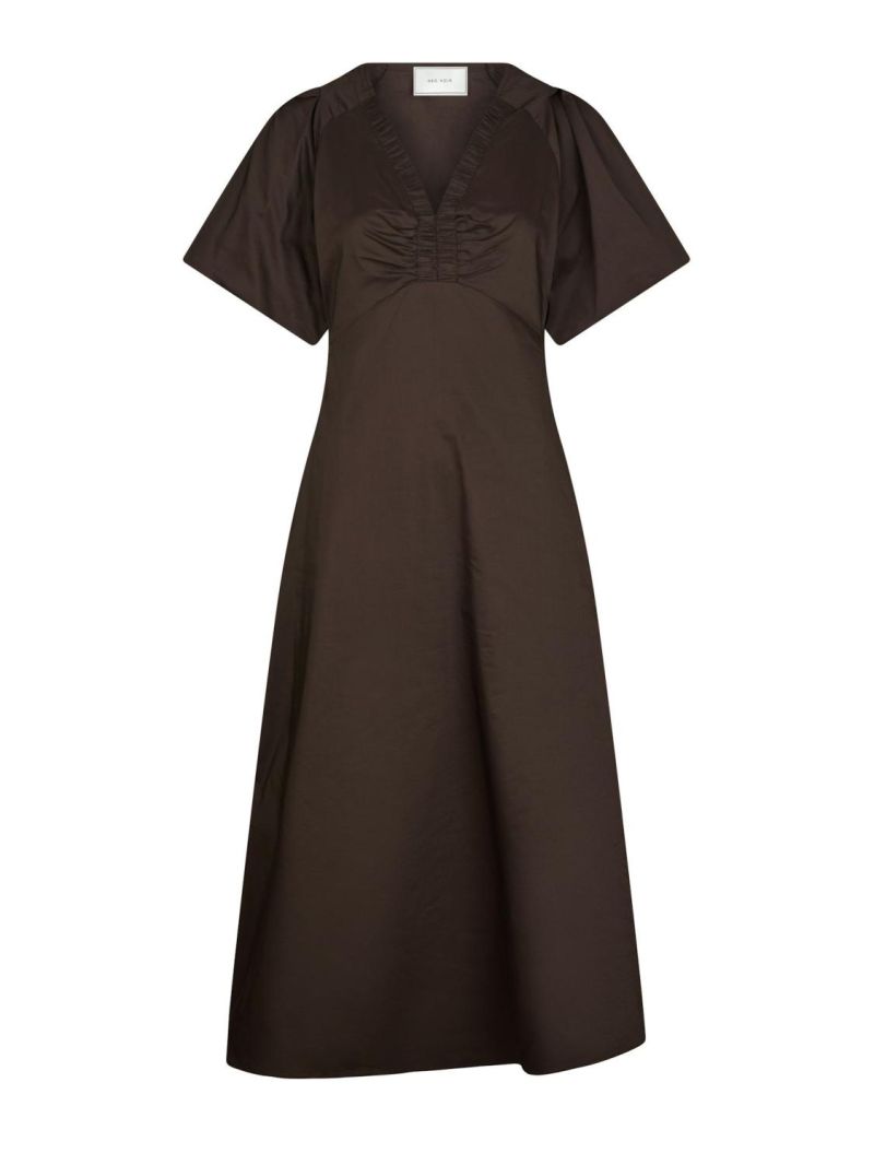 Illana Poplin Dress Chocolate