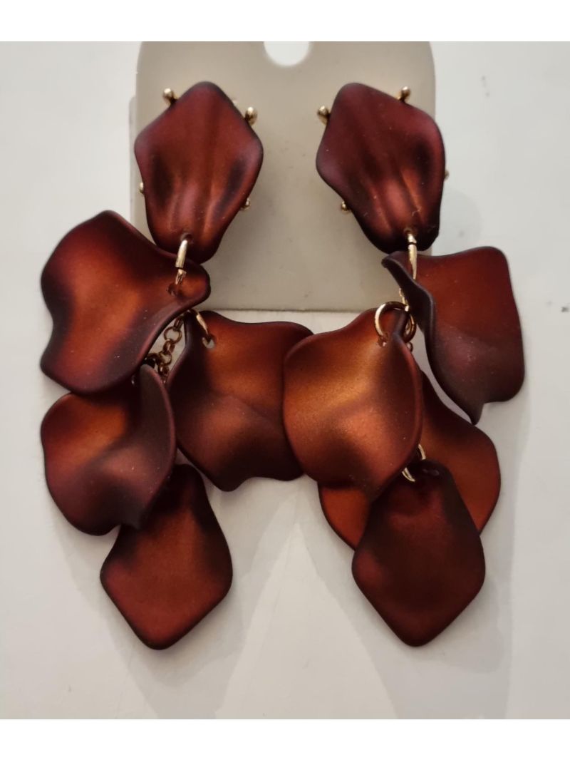 Leaf Earrings Brun metallic