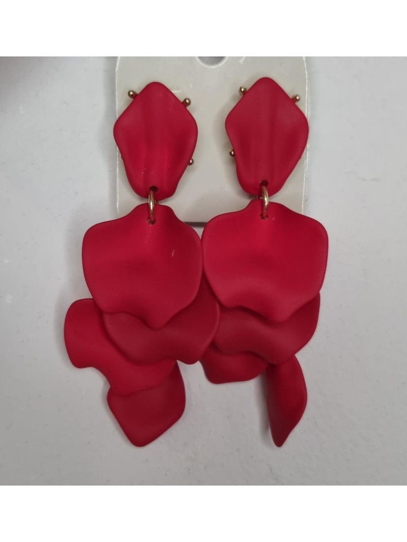 Leaf Earrings Röd One Size