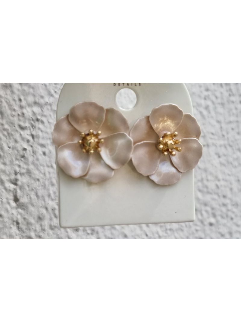 Flower Small Earrings Pearl Beige One Size