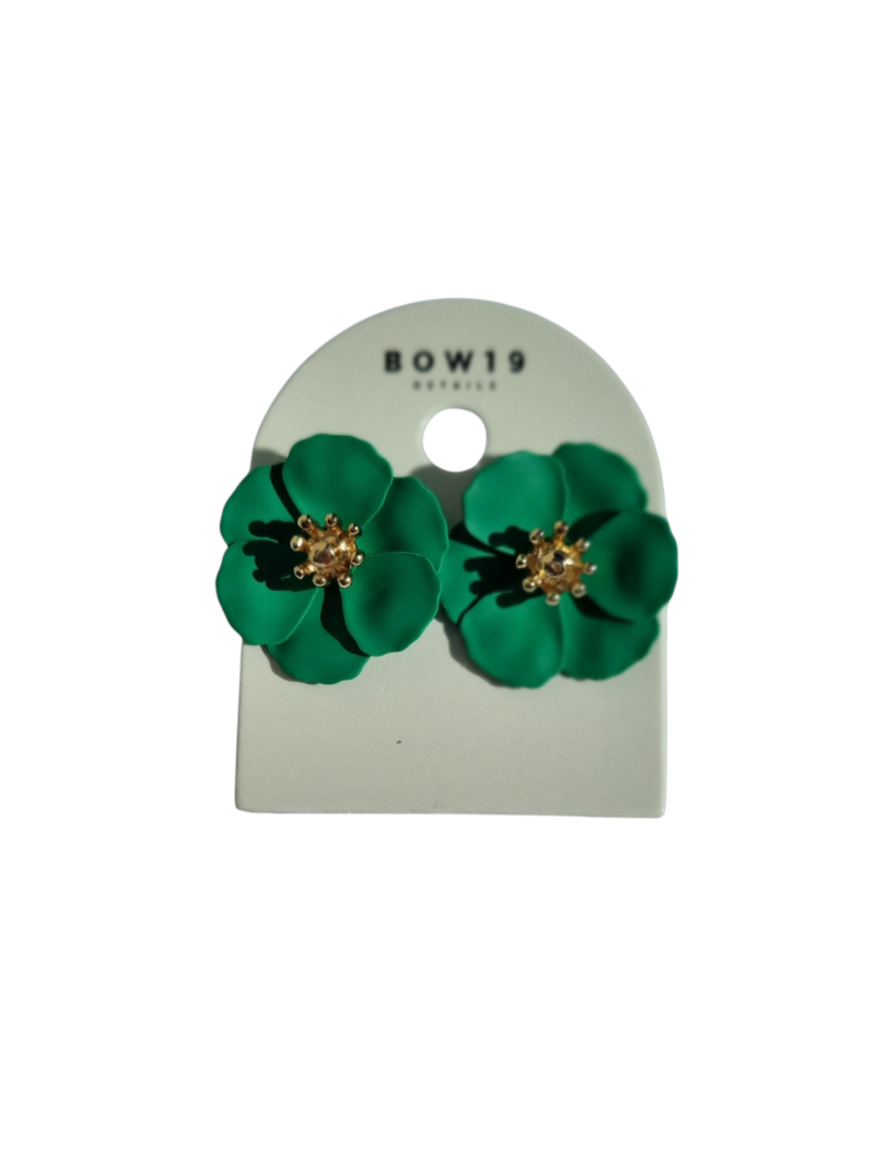 Flower Small Earrings Strong Green