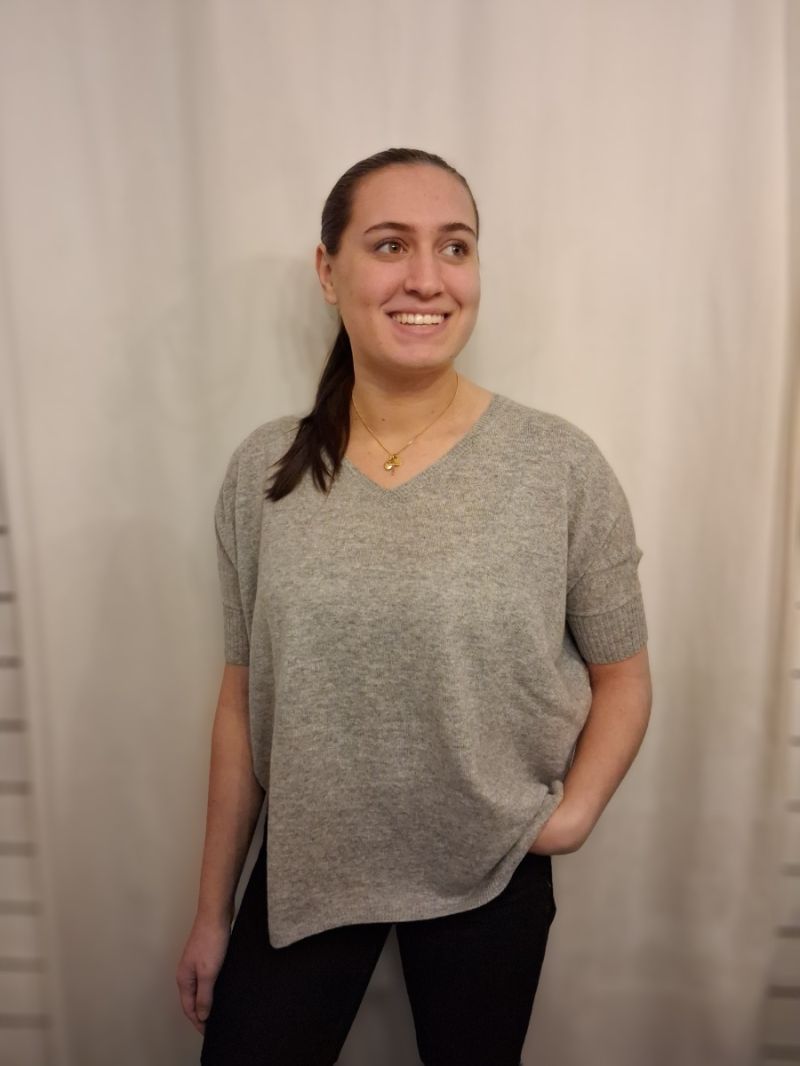 Aimee Pull Poncho gris chine