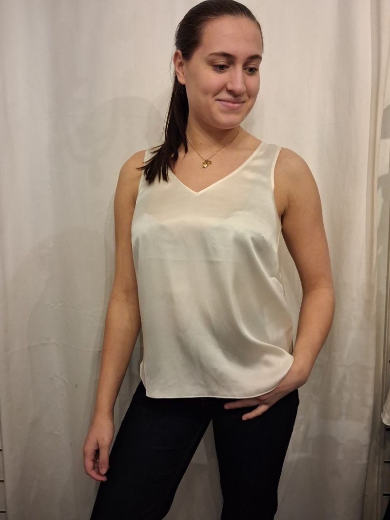 MMAstrid V-Neck Silk Tank Top
