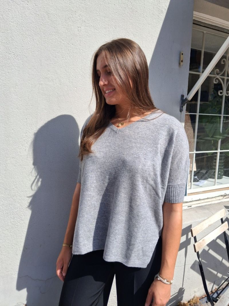 Aimee Pull Poncho gris chine