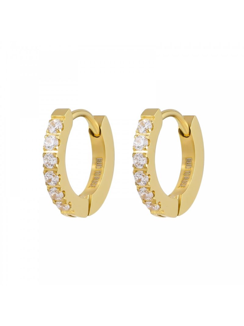 Crown Huggie Clear/Gold Guld