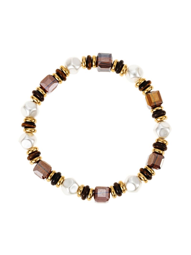 Elastic brown mix bracelet Brun