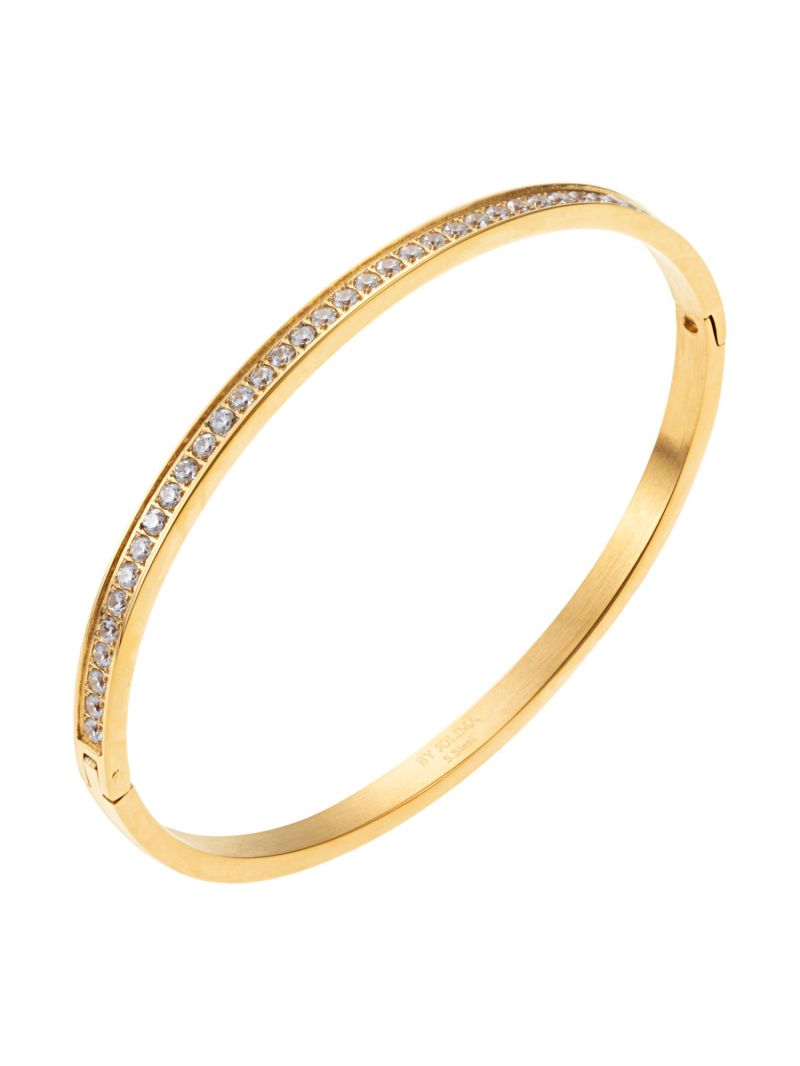 Celine crystal bangle, clear gold