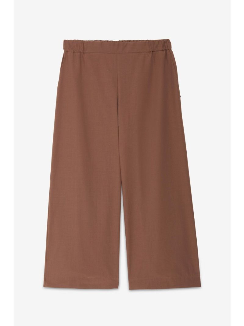 CroppedPoplin Trousers Brun