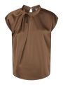 Fleur Drapy Satin Blouse Dusty Brown