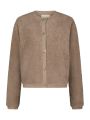 Limo Fluffy Knit Cardigan Dark Sand