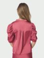 Roella Heavy Sateen Blouse Cherry pink