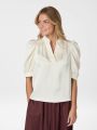 Roella Heavy Sateen Blouse Pearl