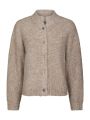 Taura Fluffy Knit Cardigan Beige Melange