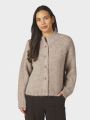 Taura Fluffy Knit Cardigan Beige Melange