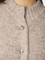 Taura Fluffy Knit Cardigan Beige Melange