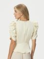 Benua Heavy Sateen Blouse Light Yellow