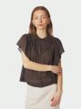 Vinsa S Voile Top Dark Beown