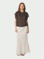 Vinsa S Voile Top Dark Beown