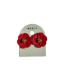 Flower Small Earrings  Red