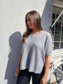 Aimee Pull Poncho gris chine