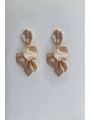 Leaf Earrings Pearl Nougate