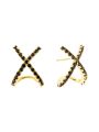 Cross Earring Black/Gold