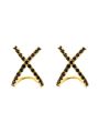 Cross Earring Black/Gold