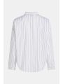 BLOUSE WHITE - AUBERGINE STRIPE