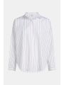 BLOUSE WHITE - AUBERGINE STRIPE