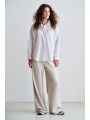 BLOUSE WHITE - AUBERGINE STRIPE