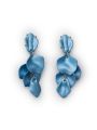 Leaf Earrings Denim Blue Pearl One Size