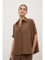 Over size short shirt cioccolate