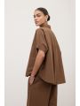 Over size short shirt cioccolate
