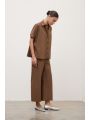 CroppedPoplin Trousers Brun