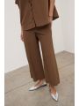 CroppedPoplin Trousers Brun