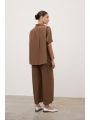 CroppedPoplin Trousers Brun