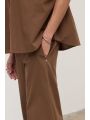 CroppedPoplin Trousers Brun