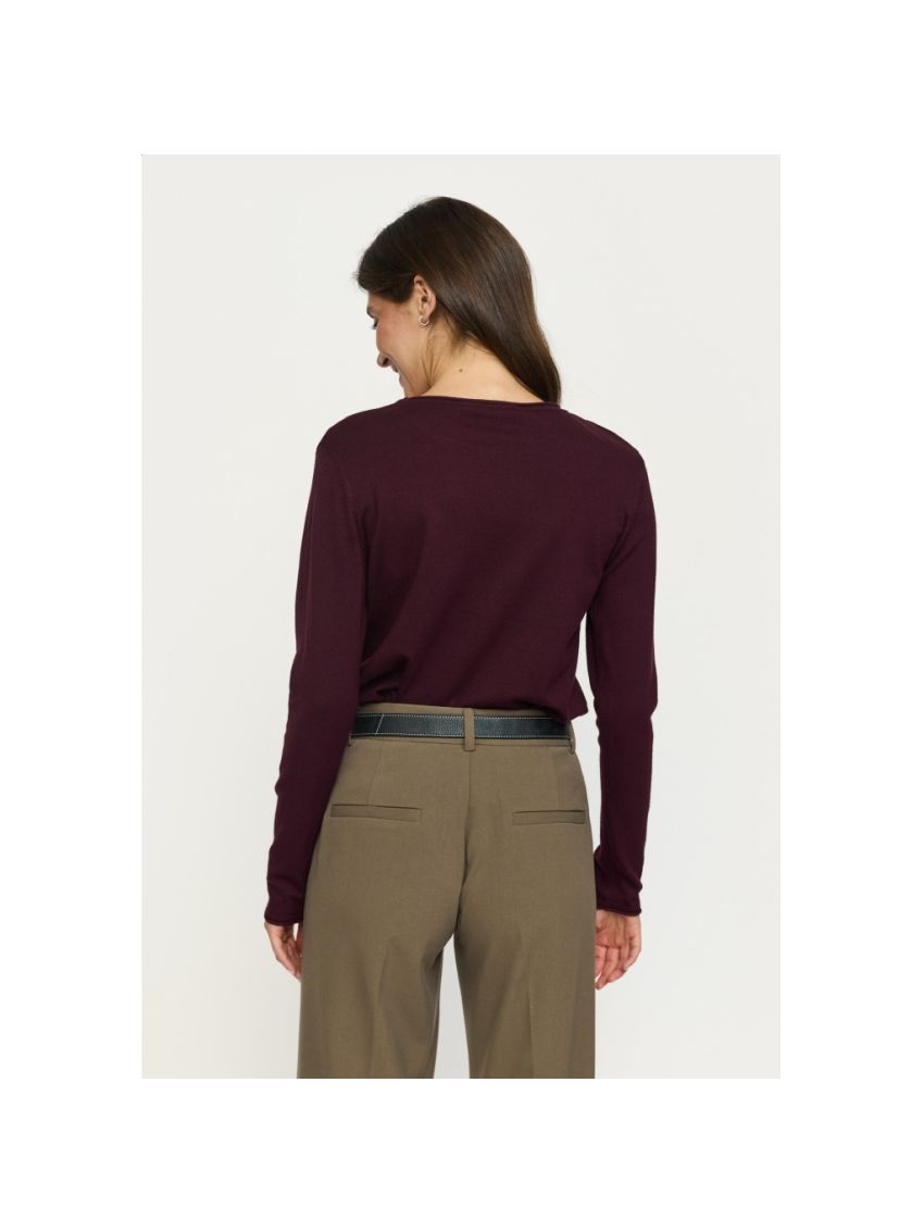 SRMaria O-neck rolledge knit vinyard