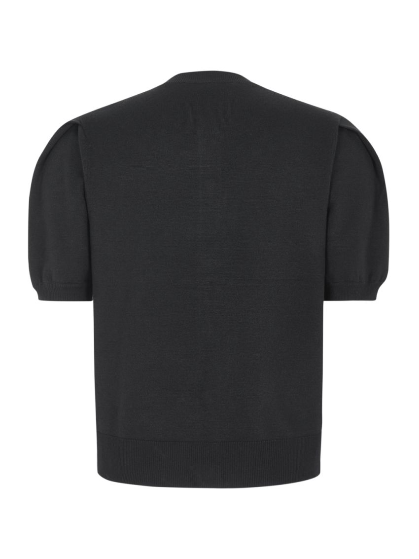 SRMaria SS O-neck cardigan Svart