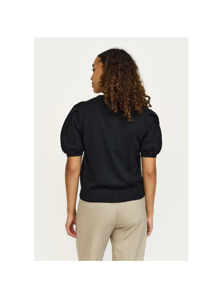 SRMaria SS O-neck cardigan Svart