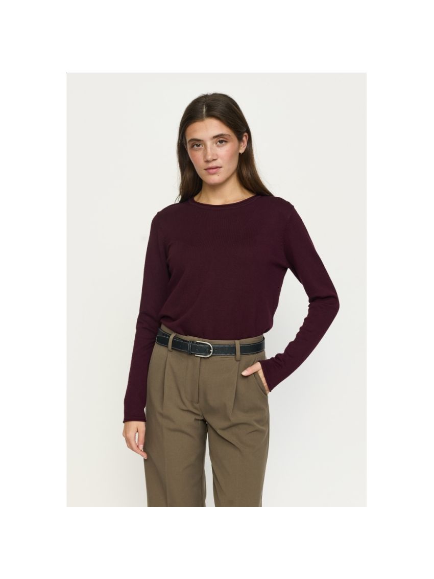 SRMaria O-neck rolledge knit vinyard