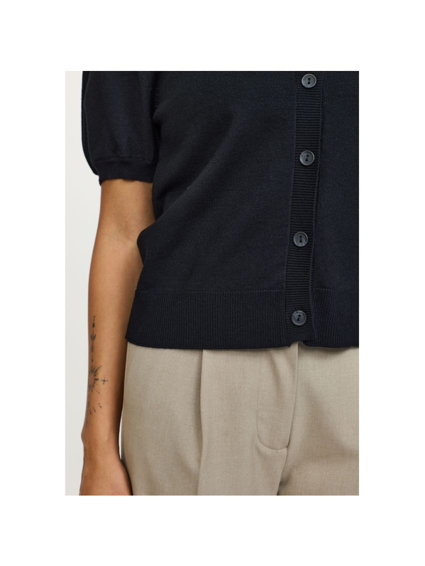 SRMaria SS O-neck cardigan Svart