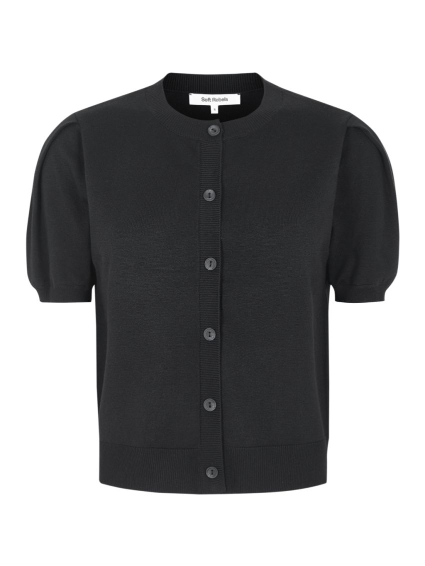 SRMaria SS O-neck cardigan Svart