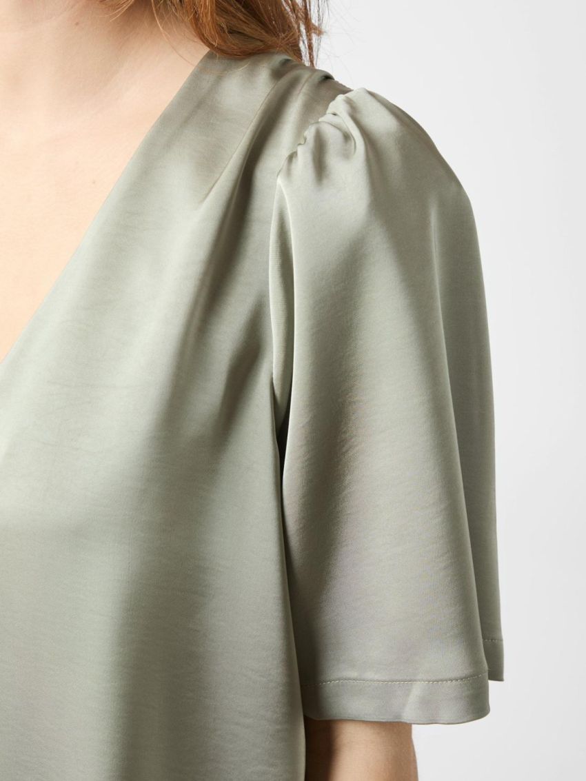 Largo Heavy Sateen Blouse Smoke Green