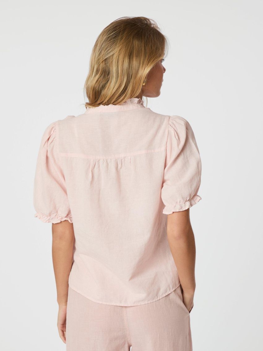 Odesa Linen Blouse Rose Smoke